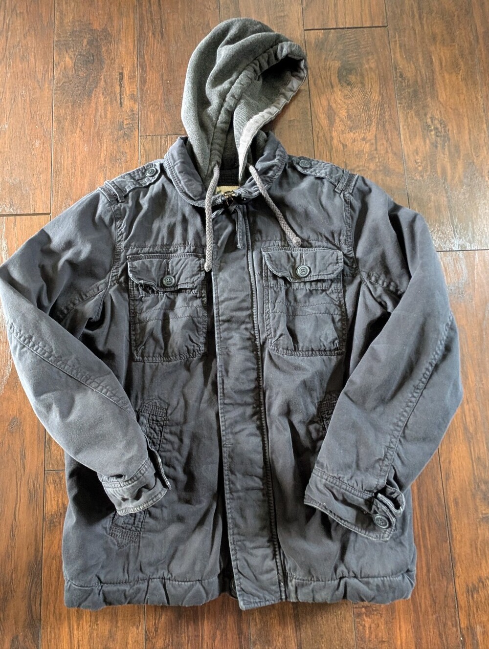 💙 Vintage Y2K American Eagle Outfitters (2010) Canvas Lined Utility Jacket, M